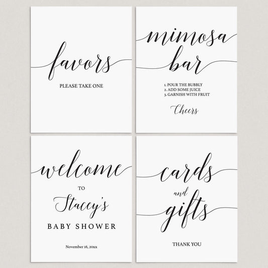 Minimalist Baby Shower Signs Printable by LittleSizzle