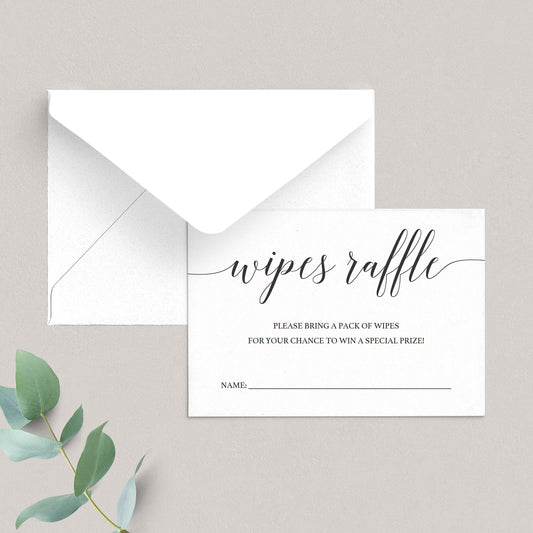 Wet wipes raffle cards printable by LittleSizzle