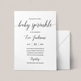 Simple Baby Sprinkle Invitation Template with Calligraphy Font