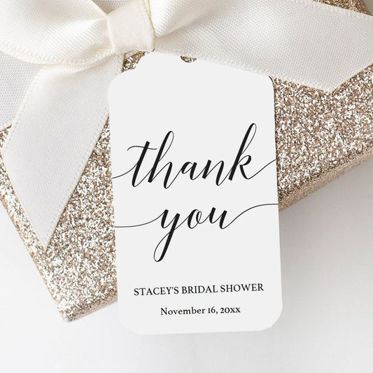 Elegant Bridal Shower Thank You Tag Template