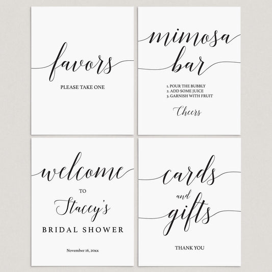 Elegant Bridal Shower Decorations Printable Table Signs by LittleSizzle