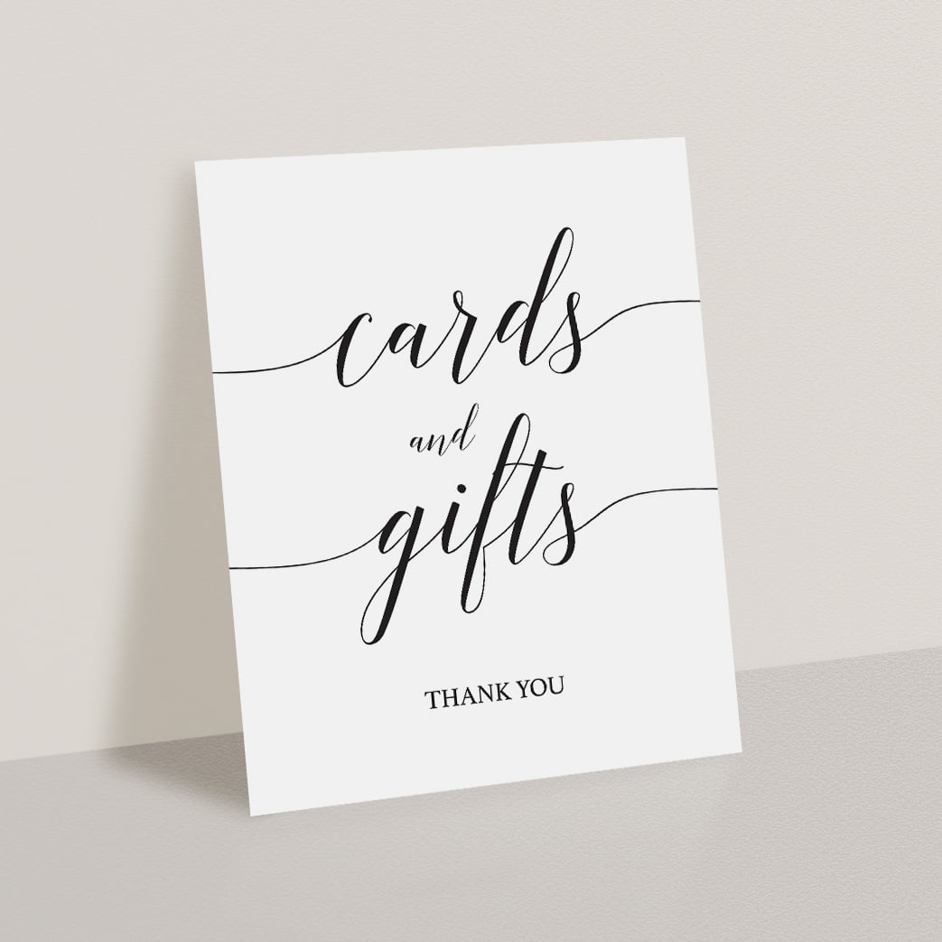 Gift table sign with calligraphy font by LittleSizzle