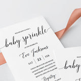 Printable Baby Sprinkle Invitation Set with Calligraphy Font