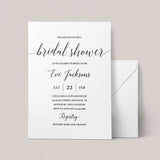 Minimalist Bridal Shower Bundle Black & White Calligraphy