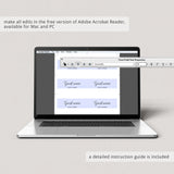 Calligraphy Dinner Party Seating Cards Template