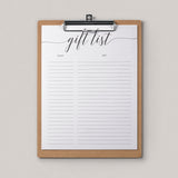 Simple Gift List Printable Calligraphy Font
