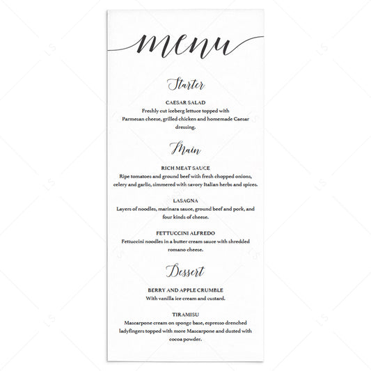 DIY Menu Template Black & White by LittleSizzle