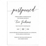 Postponed Baby Shower Announcement Card Template by LittleSizzle