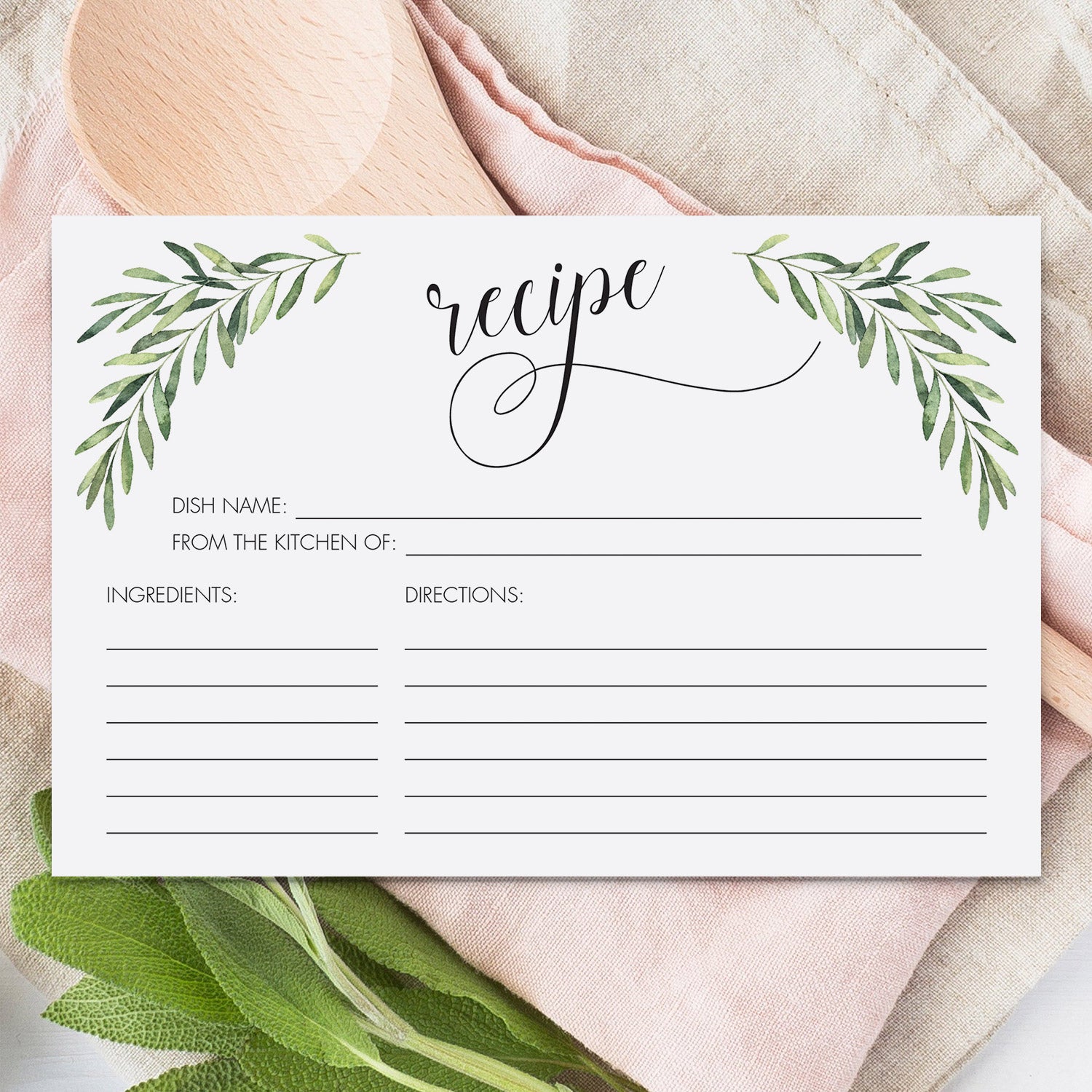 Recipe Cards Printable 4x6 by LittleSizzle