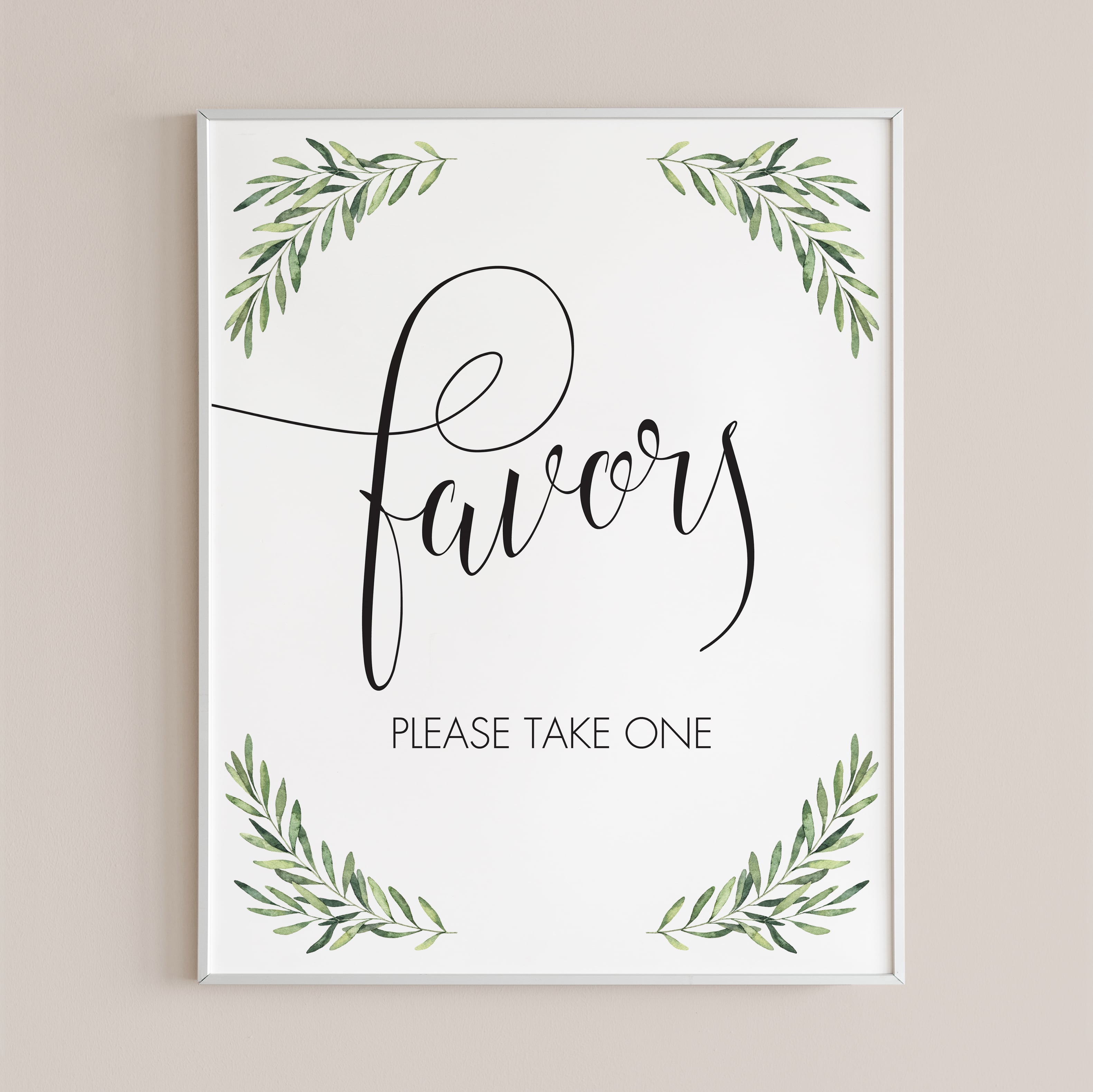 Greenery Favors Sign Printable Instant Download by LittleSizzle