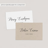 Calligraphy Dinner Party Seating Cards Template