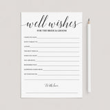 Calligraphy Wedding Well Wishes Card Printable by LittleSizzle