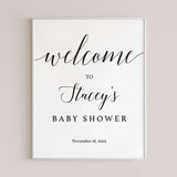 Editable Baby Shower Welcome Sign Template Calligraphy