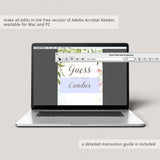 Editable guess how many sign template for green baby shower by LittleSizzle