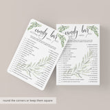 Candy Bar Game Printable for Neutral Baby Shower