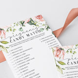 Pregnancy Candy Match Game Printable Floral Themed