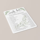 Candy Bar Game Printable for Neutral Baby Shower