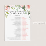 Pregnancy Candy Match Game Printable Floral Themed