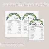 Printable pregnancy candy match game greenery theme by LittleSizzle