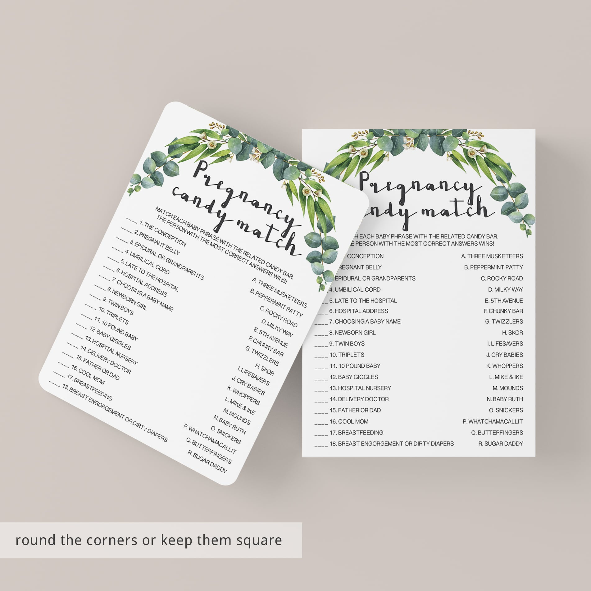 Eucalyptus baby shower games by LittleSizzle