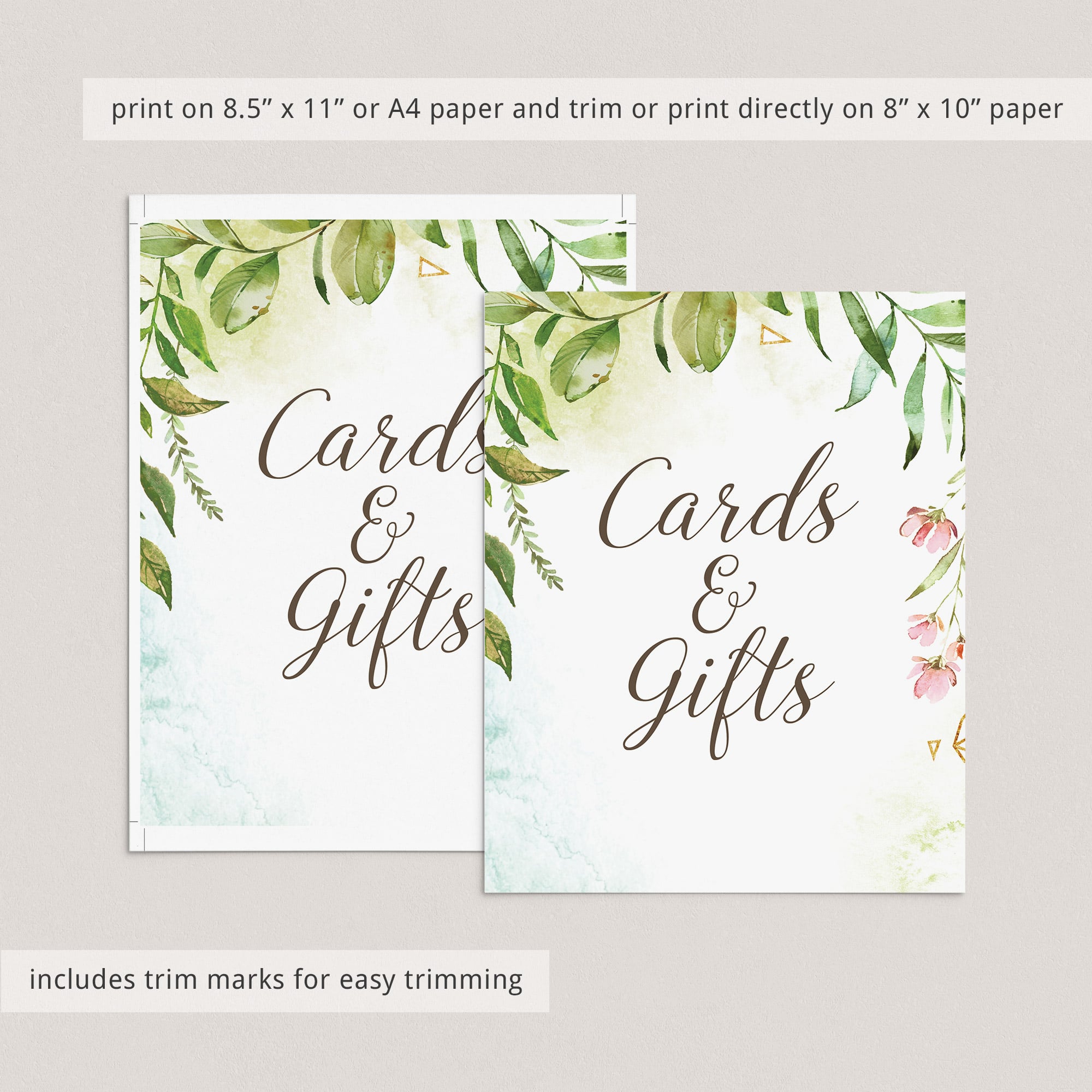 Blush watercolor garden shower gifts sign printable by LittleSizzle