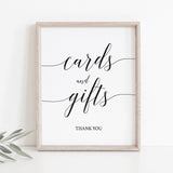 Calligraphy table decorations cards and gifts table sign by LittleSizzle