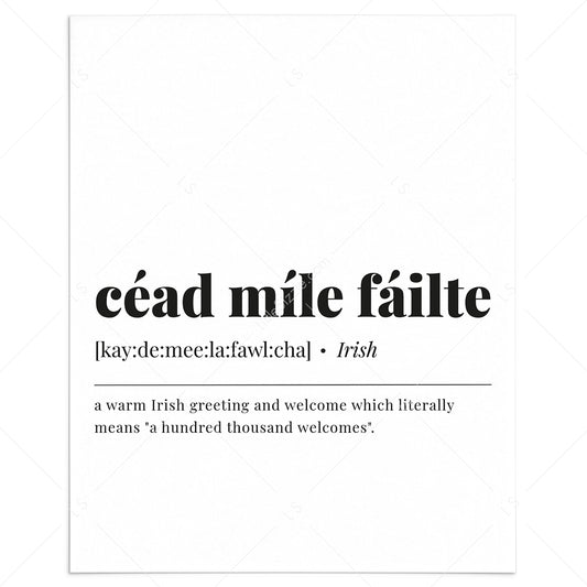 Cead Mile Failte Definition Print Digital Download by LittleSizzle