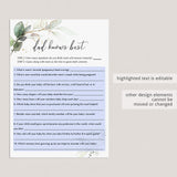 Daddy Knows Best Baby Shower Game Template