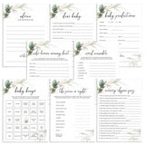 8 Greenery and Gold Themed Baby Shower Games Printable by LittleSizzle