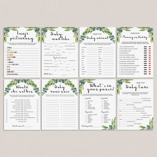 Modern chic baby shower games bundle printable by LittleSizzle
