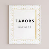 Printable favors sign white and gold polka dot by LittleSizzle