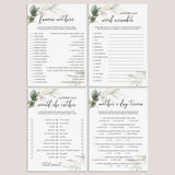 Greenery and Gold Mother's Day Game Bundle Digital Download by LittleSizzle
