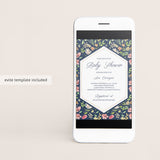 Navy and Pink Baby Shower Invite and Inserts PDF Templates
