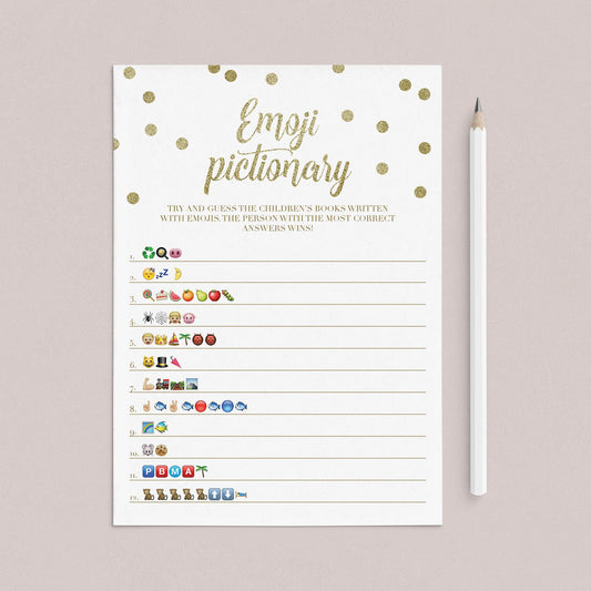 Gold glitter baby shower games download by LittleSizzle