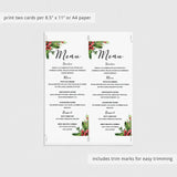 DIY christmas menu card template by LittleSizzle