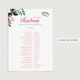Greenery Merry Christmas Game for Family Printable