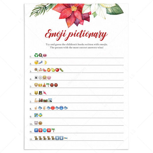 Christmas Baby Shower Emoji Game Printable by LittleSizzle