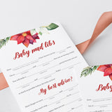 Holiday Baby Shower Fill In The Blanks Advice Cards