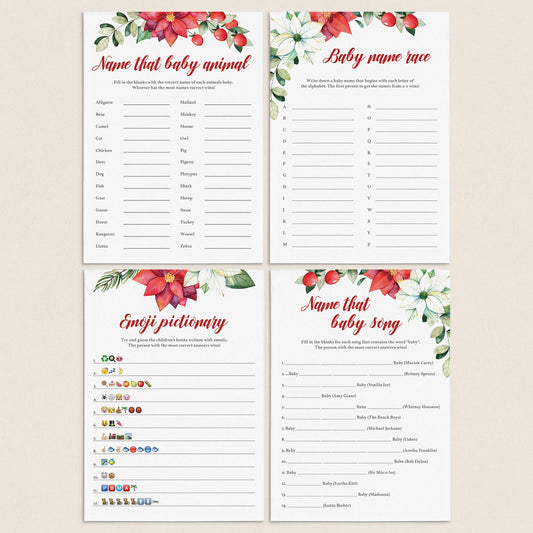 Red And Green Baby Shower Games Package Printable by LittleSizzle