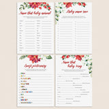 Red And Green Baby Shower Games Package Printable by LittleSizzle