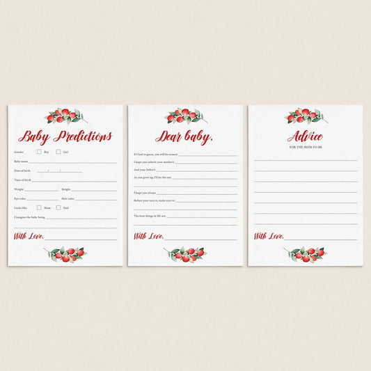 Red and Greenery Baby Shower Keepsakes for the Mom-To-Be by LittleSizzle