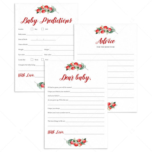 Red and Greenery Baby Shower Keepsakes for the Mom-To-Be by LittleSizzle