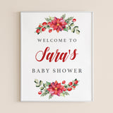 Christmas Baby Shower Welcome Sign Template by LittleSizzle