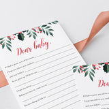 Holiday Theme Baby Shower Wishes Cards Printable