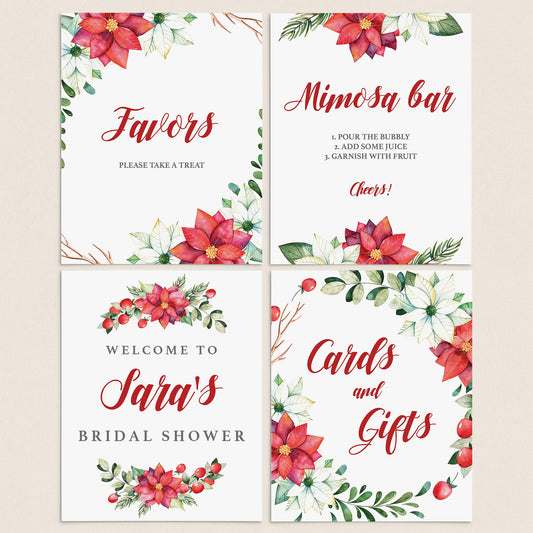 Holiday Bridal Shower Signs Bundle Instant Download by LittleSizzle