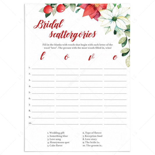 Fun Christmas Bridal Shower Game Printable by LittleSizzle