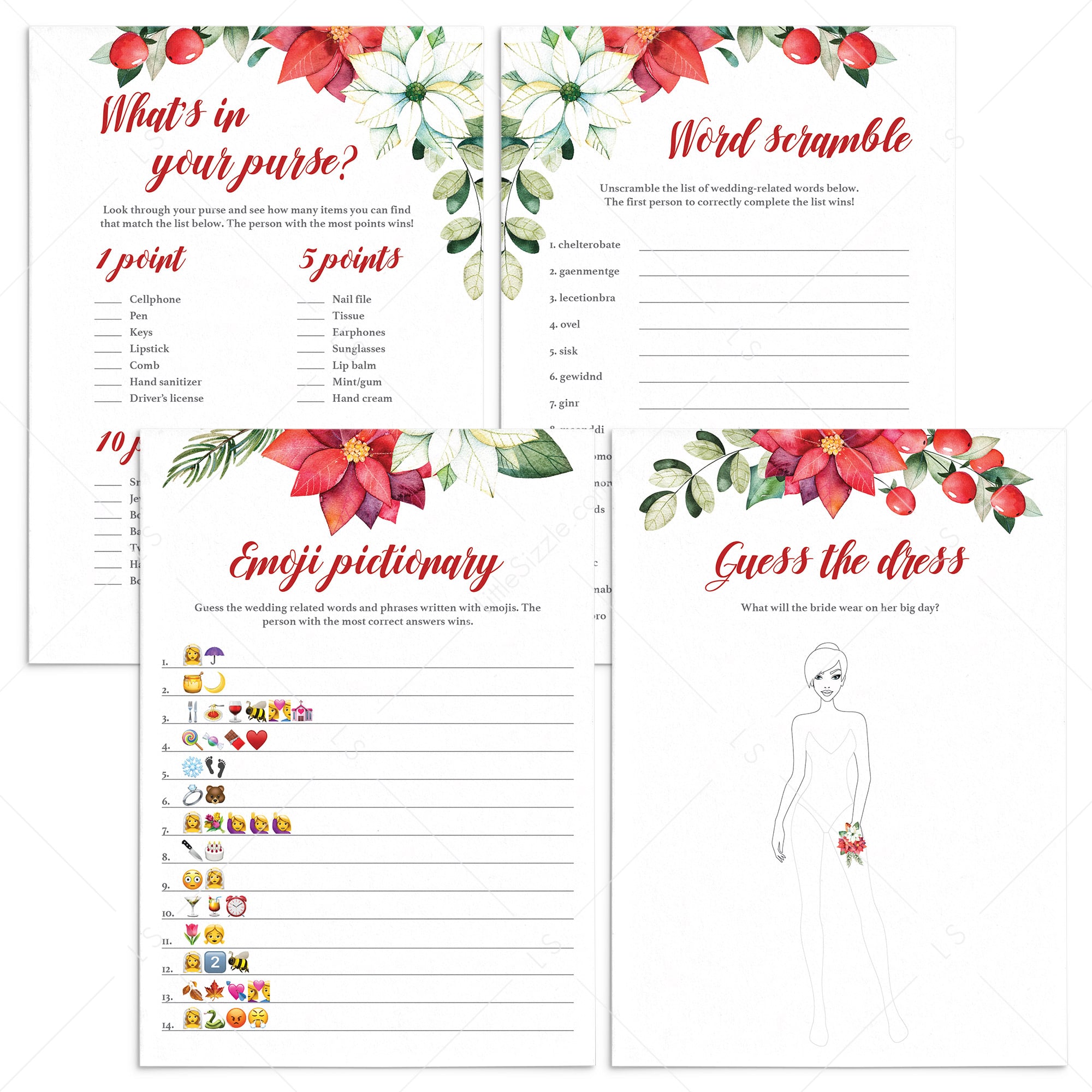 Winter Bridal Shower Games Pack Download by LittleSizzle