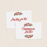 Christmas Food Labels Template - Tented and Flat Cards