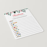Greenery Christmas Emojis Game Printable