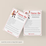 Christmas Carol Riddles Printable